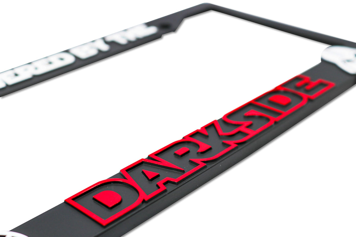 LP Frameworks next to standard plate showing universal size compatibility and scale