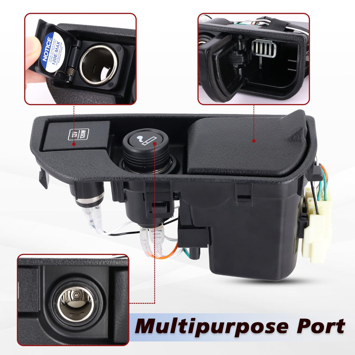 Lqito 12V port charging a phone showing convenient power use