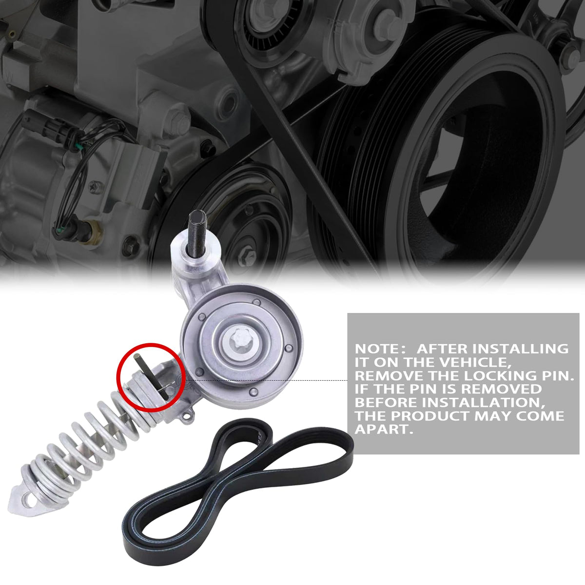 Lqito installed under hood in Chevy Cruze, demonstrating correct fitment and restored tension