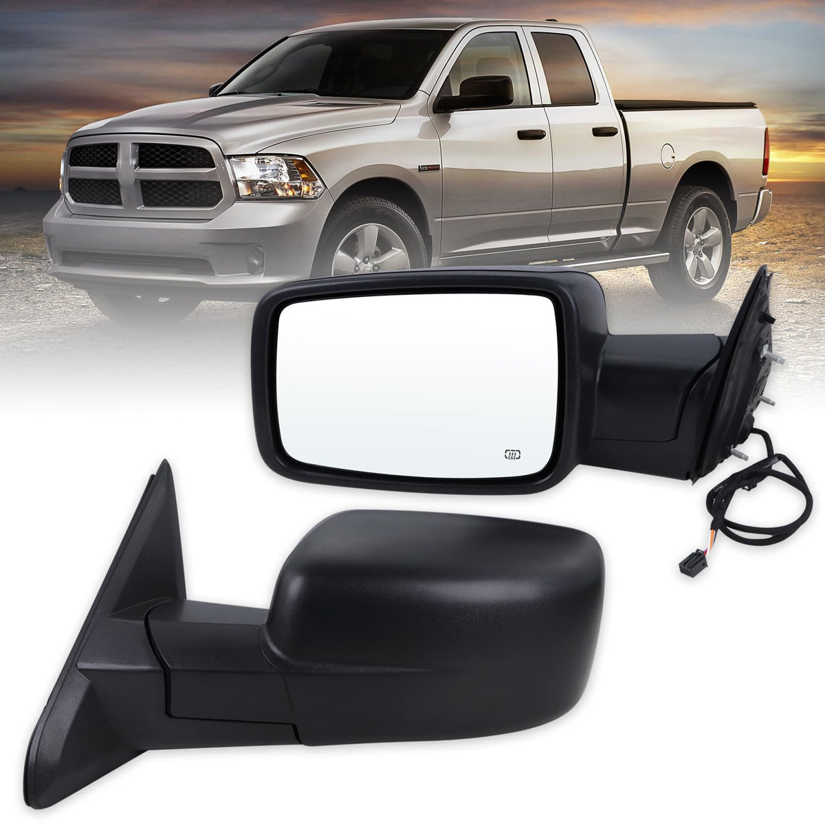 Lqito front view of left driver mirror showing fit and finish benefits