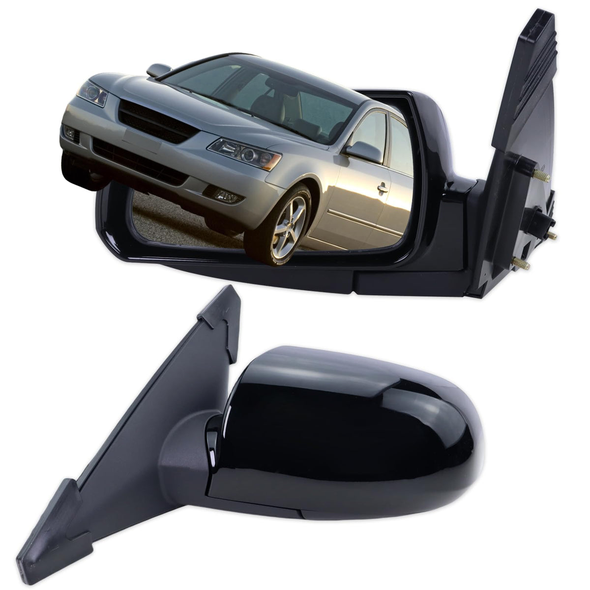 Lqito left driver-side mirror front view showing clear wide-angle visibility benefit