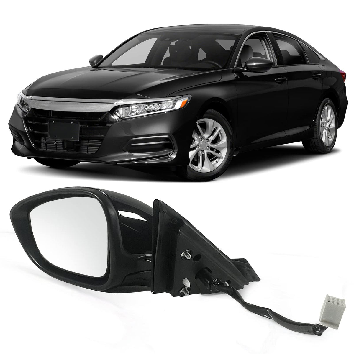 Lqito front view of left driver-side mirror showing fit and finish benefit