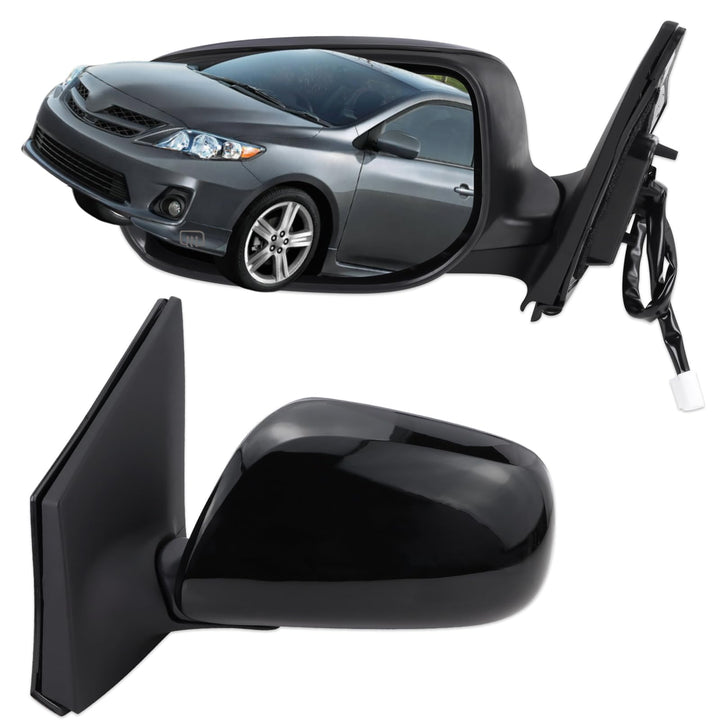 Lqito left driver-side mirror front view showing clean replacement fit and improved safety