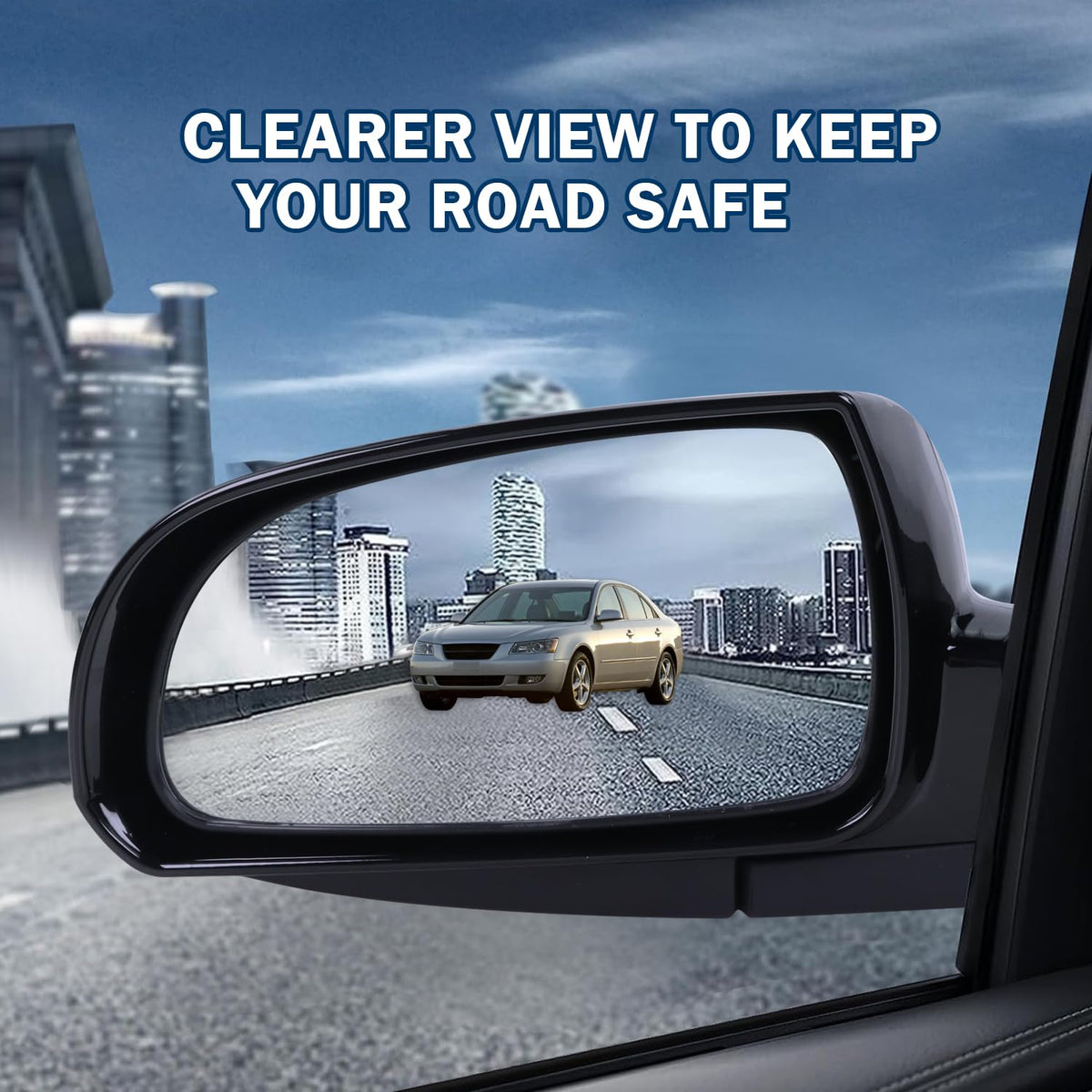 Lqito mirror in a driving scene at night showing reduced glare and safer visibility benefit