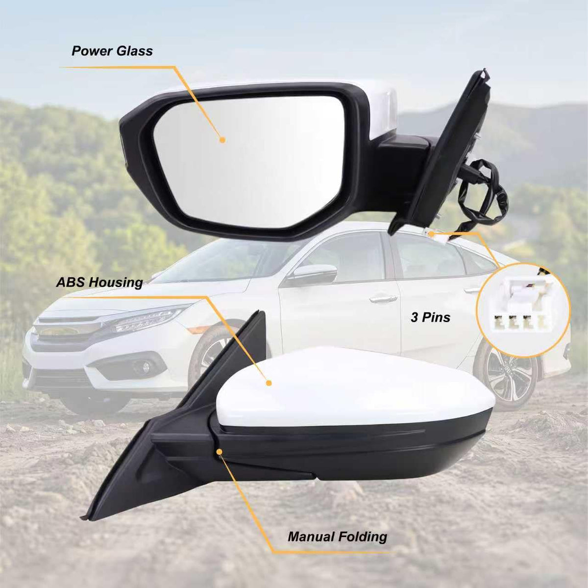 Lqito mirror close-up of polished glass for clearer, distortion-free visibility