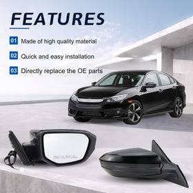 Lqito folded mirror beside parked car showing space-saving protection