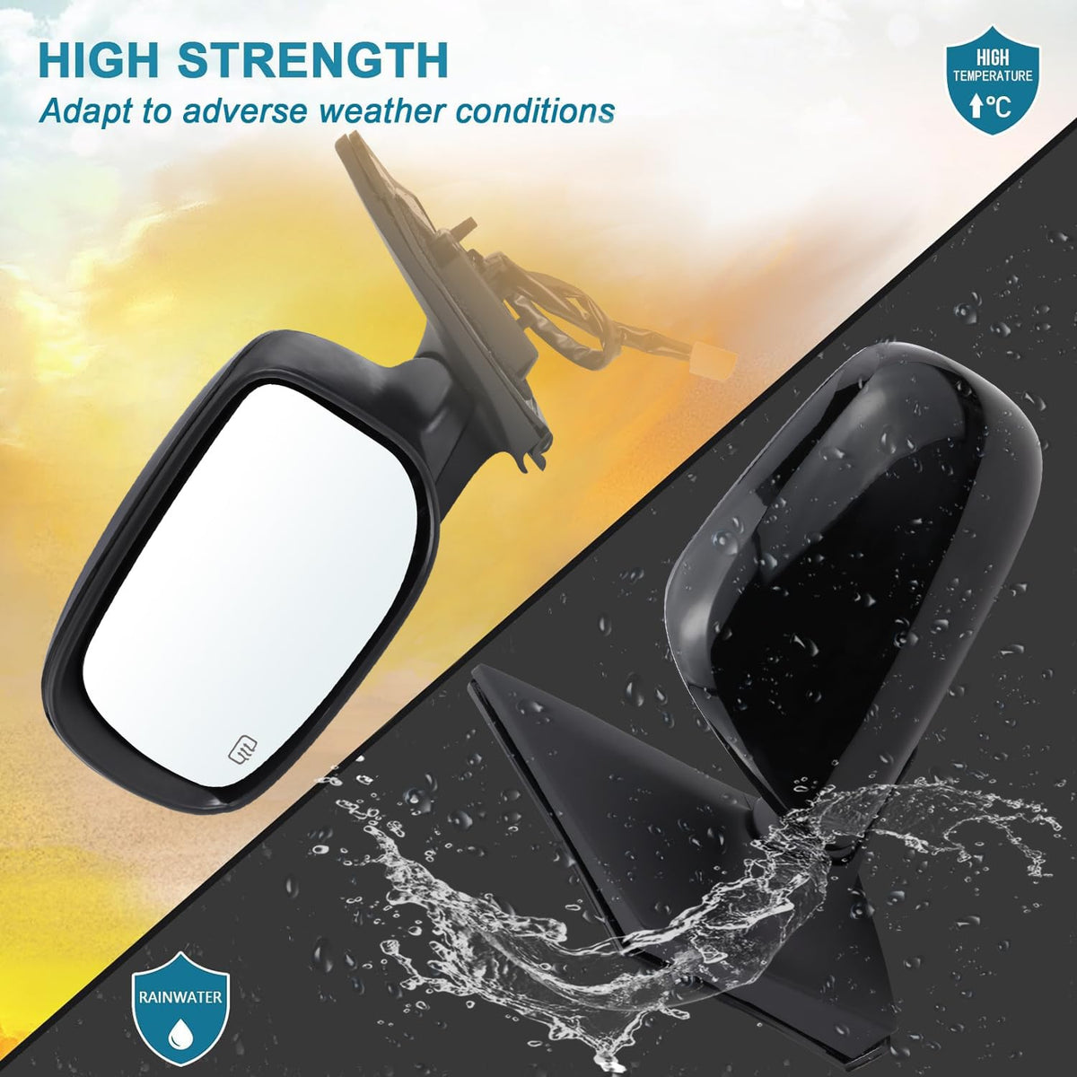 Lqito mirror mounted on Toyota Corolla in street setting improving lane visibility
