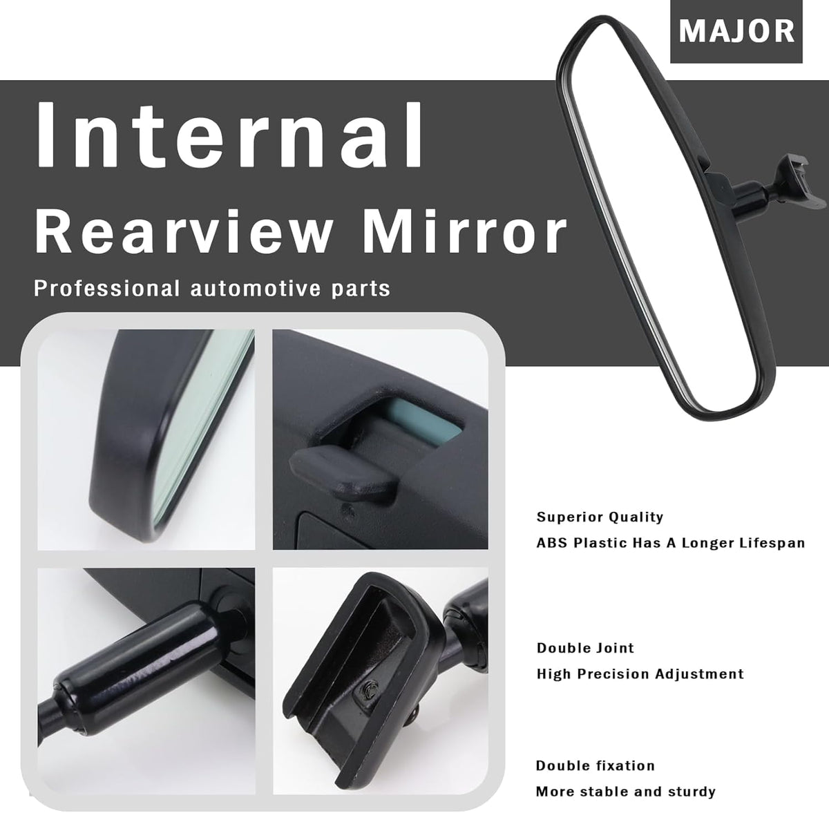 Lqito mirror installed on windshield demonstrating improved rear visibility