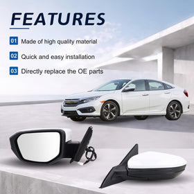 Lqito mirror installed on a Honda Civic illustrating improved side visibility