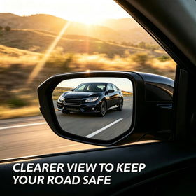 Lqito mirror with water droplets showing weatherproof visibility benefit