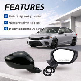 Lqito mirror weather seal detail with waterproof coating to repel rain and maintain clear view