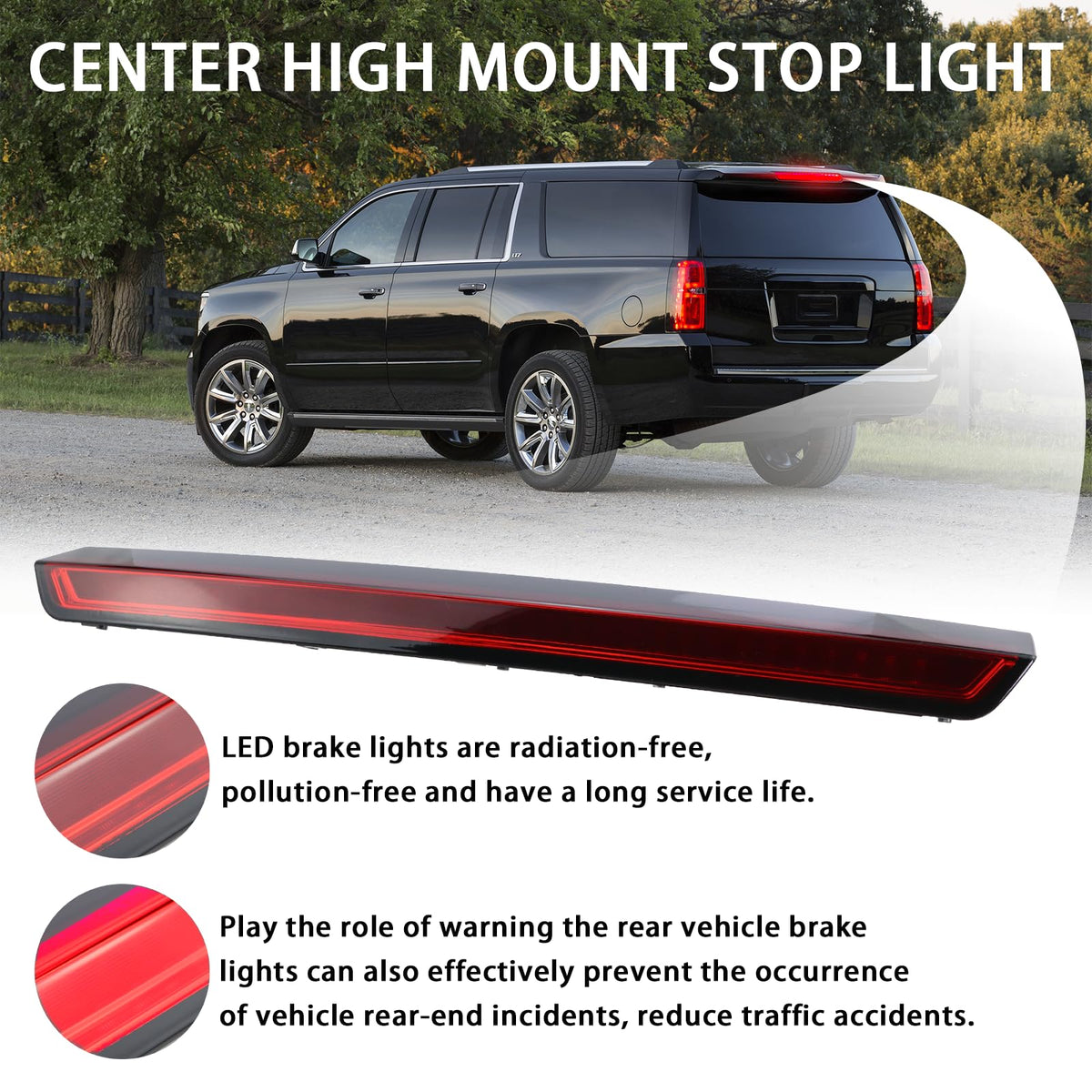 Lqito nighttime illumination of brake light showing bright, clear braking signal