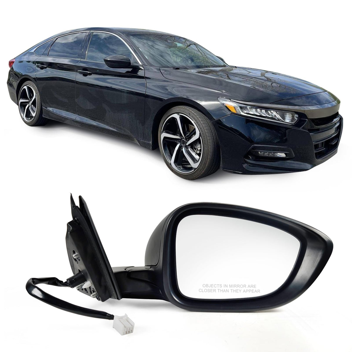 Lqito right mirror front view showing fit and finish for a perfect replacement