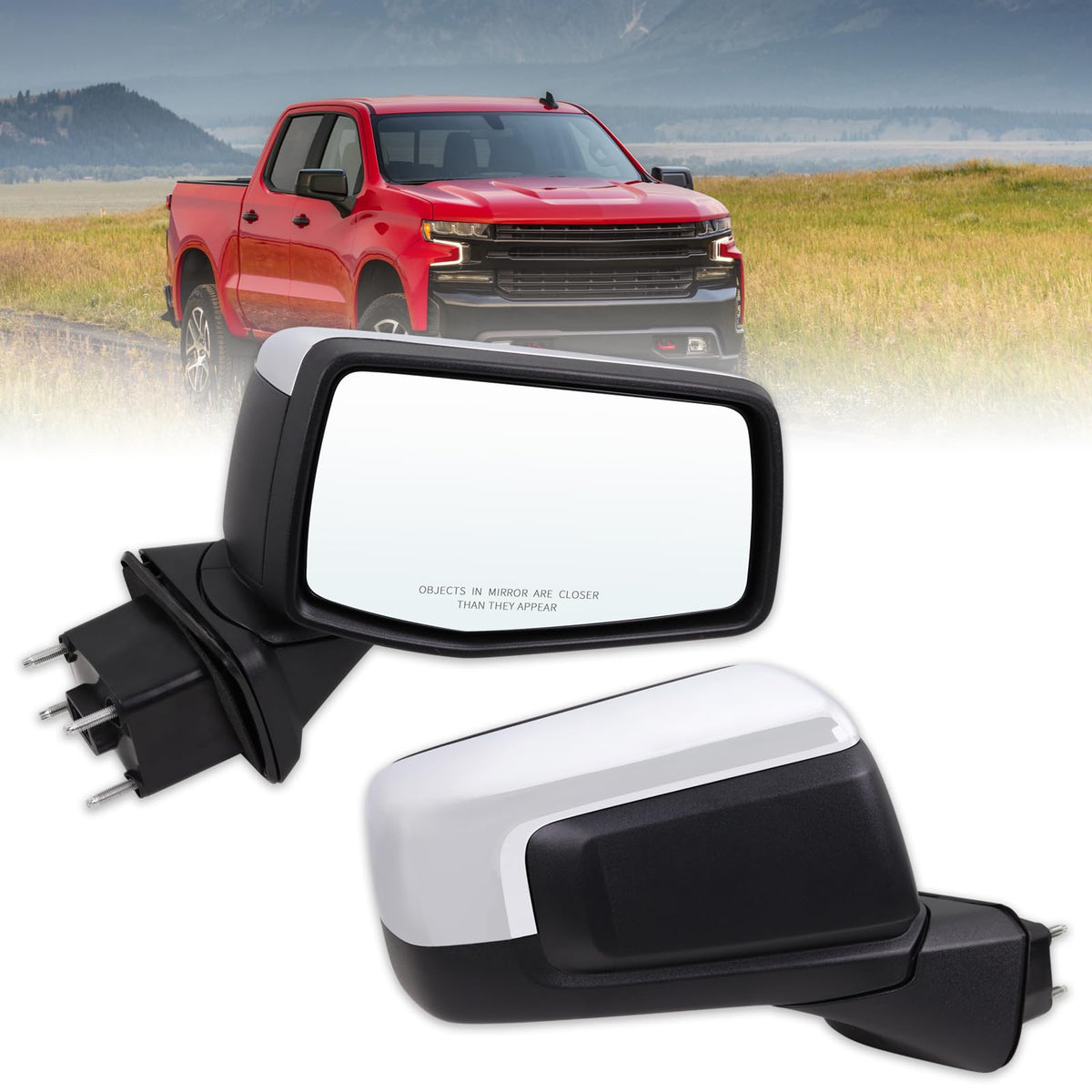 Lqito right passenger mirror front view showing fit and finish benefit: OEM-style replacement