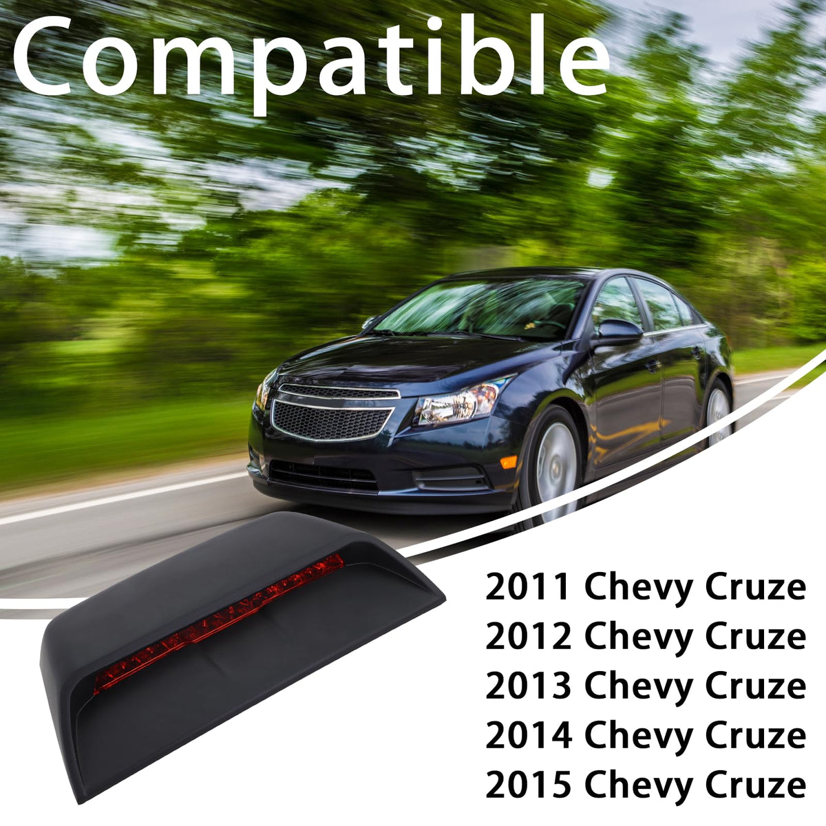 Lqito installed on a Chevy Cruze high-mount for improved visibility