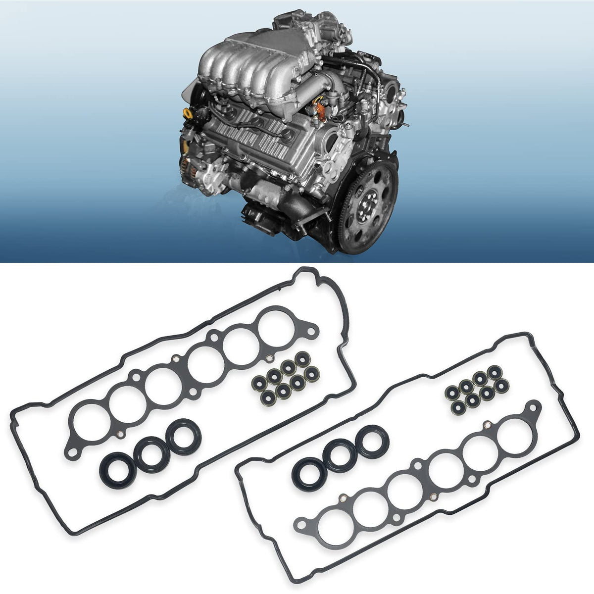 Lqito front packaging showing full gasket kit and clear contents benefit fit confirmation