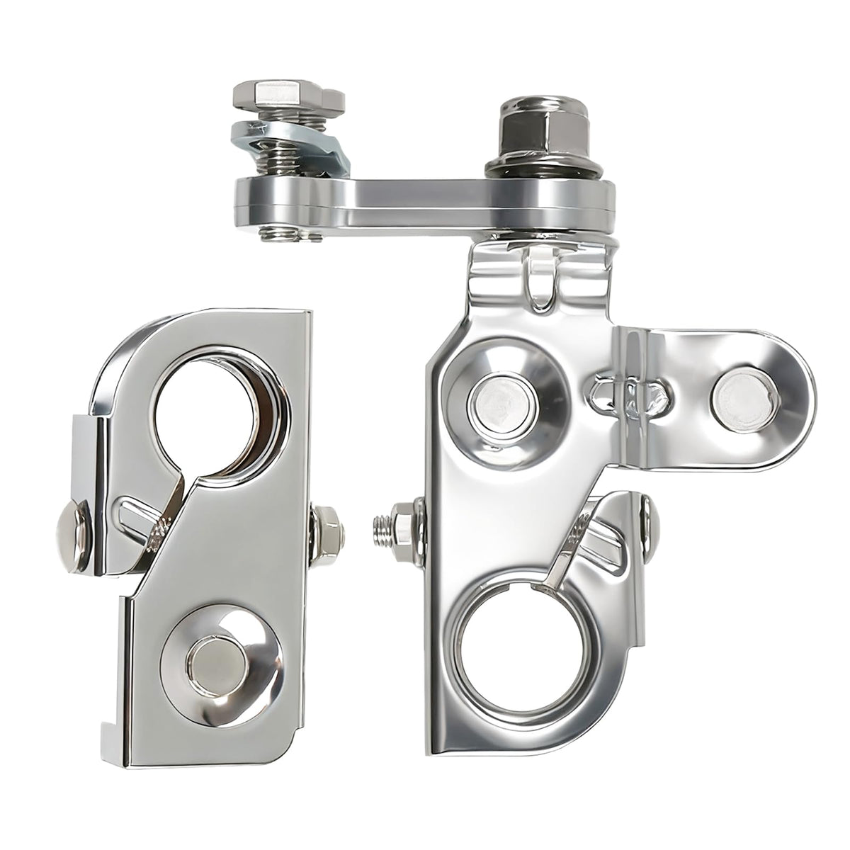 LQYLMY package contents laid out showing included bolts and terminals