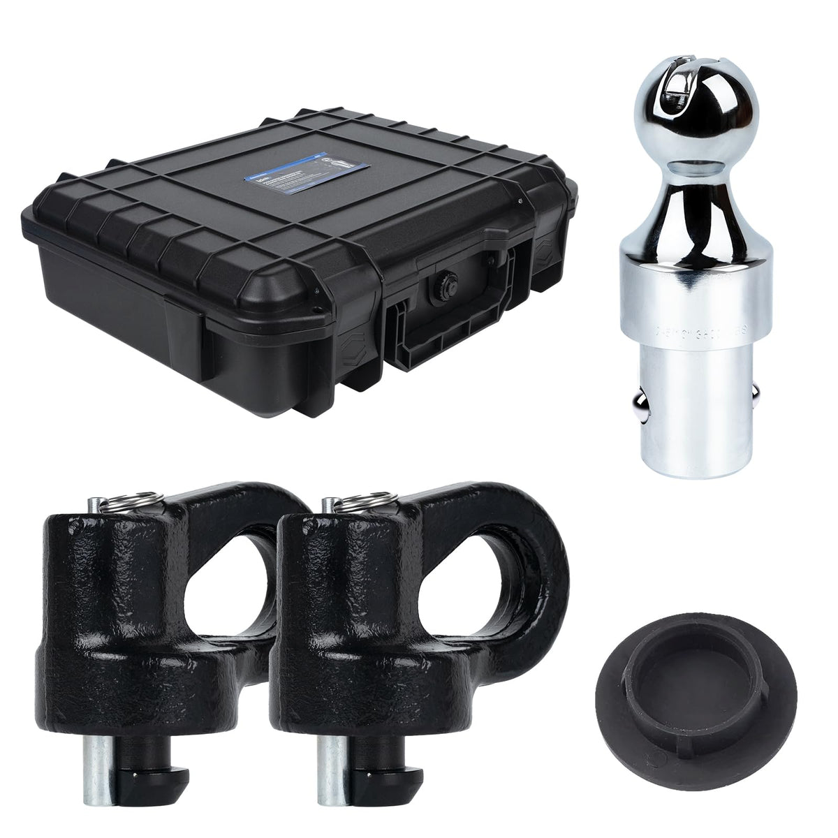 Lrichy front packaging showing complete gooseneck hitch kit and benefits