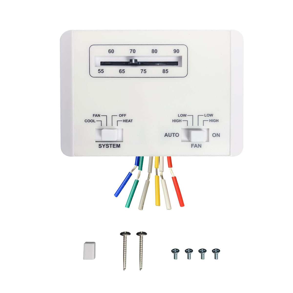 Lrichy front panel white thermostat showing controls and clear display for easy operation