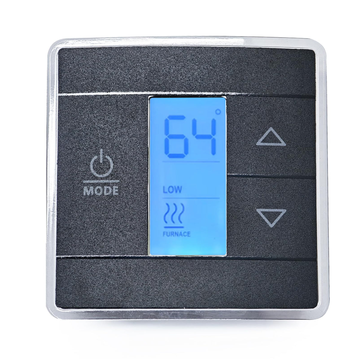 Lrichy front panel showing blue backlight and easy controls for comfortable RV climate