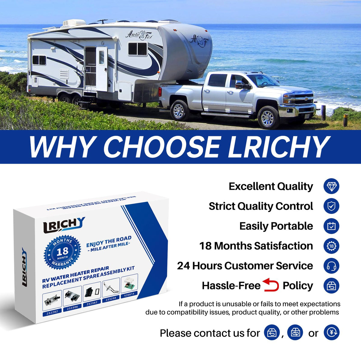 Lrichy kit laid out with all five parts for easy identification