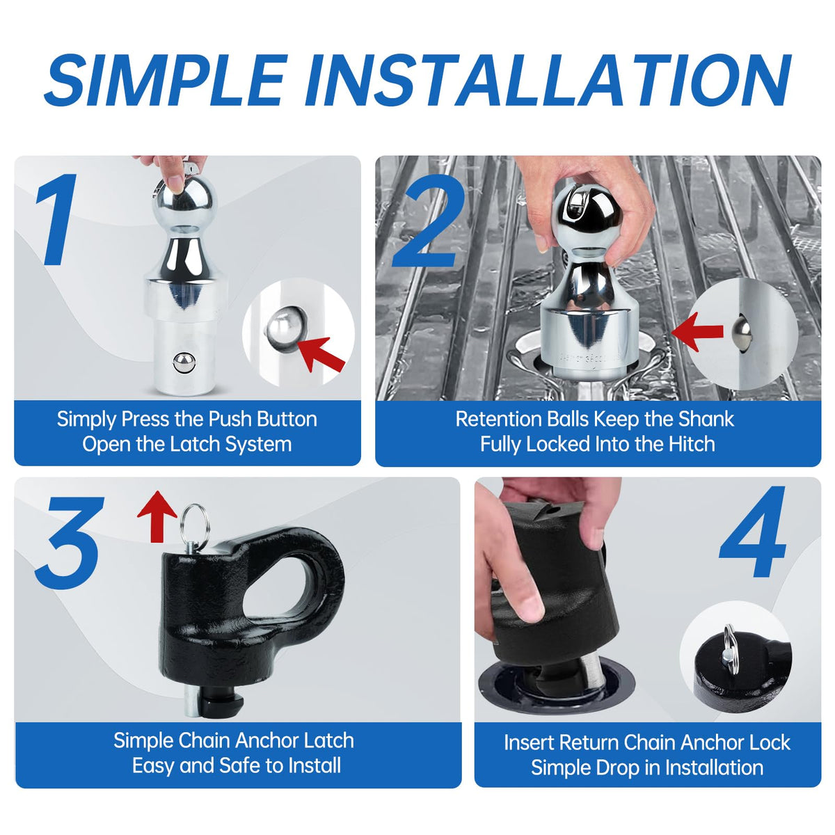 Lrichy cast-steel safety chain anchors detail demonstrating secure attachment