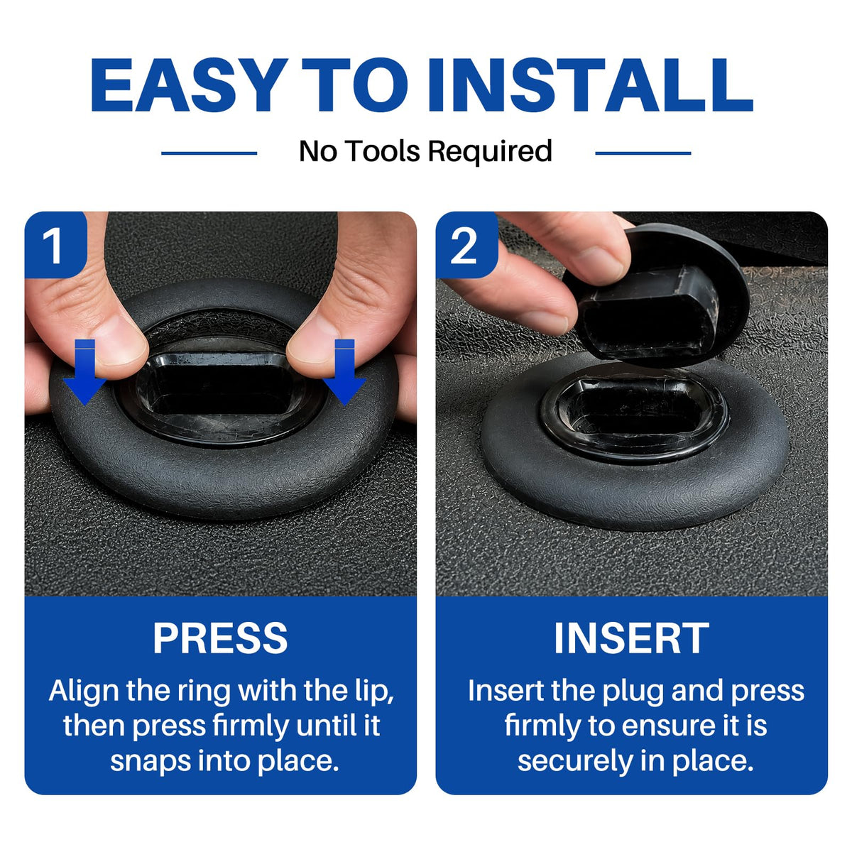Lrichy plugs beside ruler showing precise fit for Ford puck system