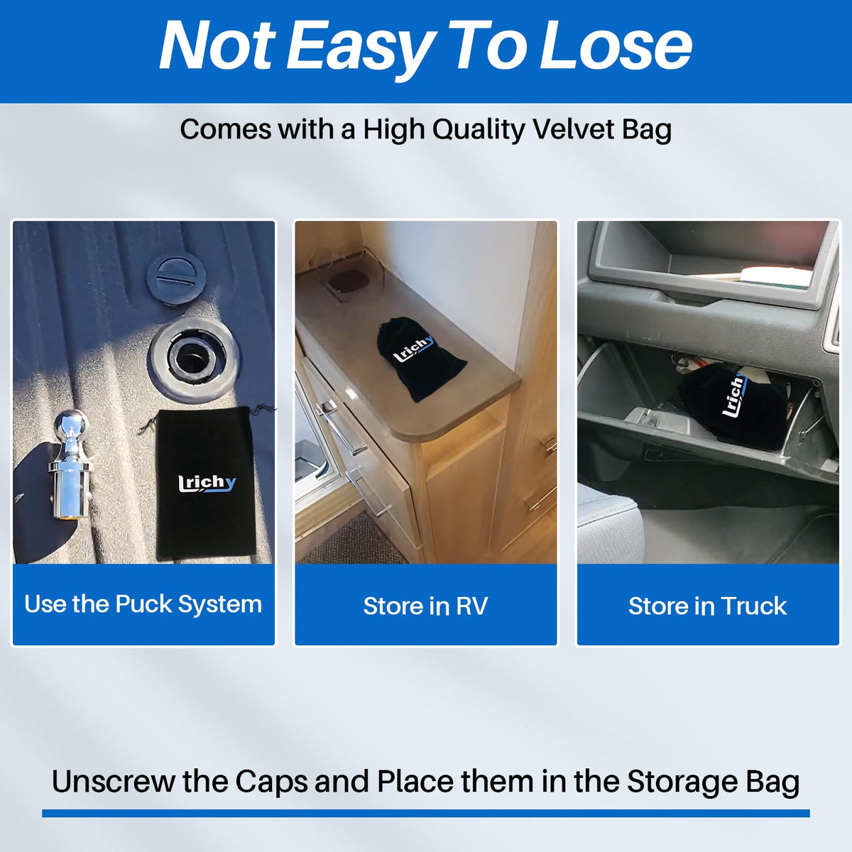 lrichy velvet storage bag open holding plugs to prevent loss