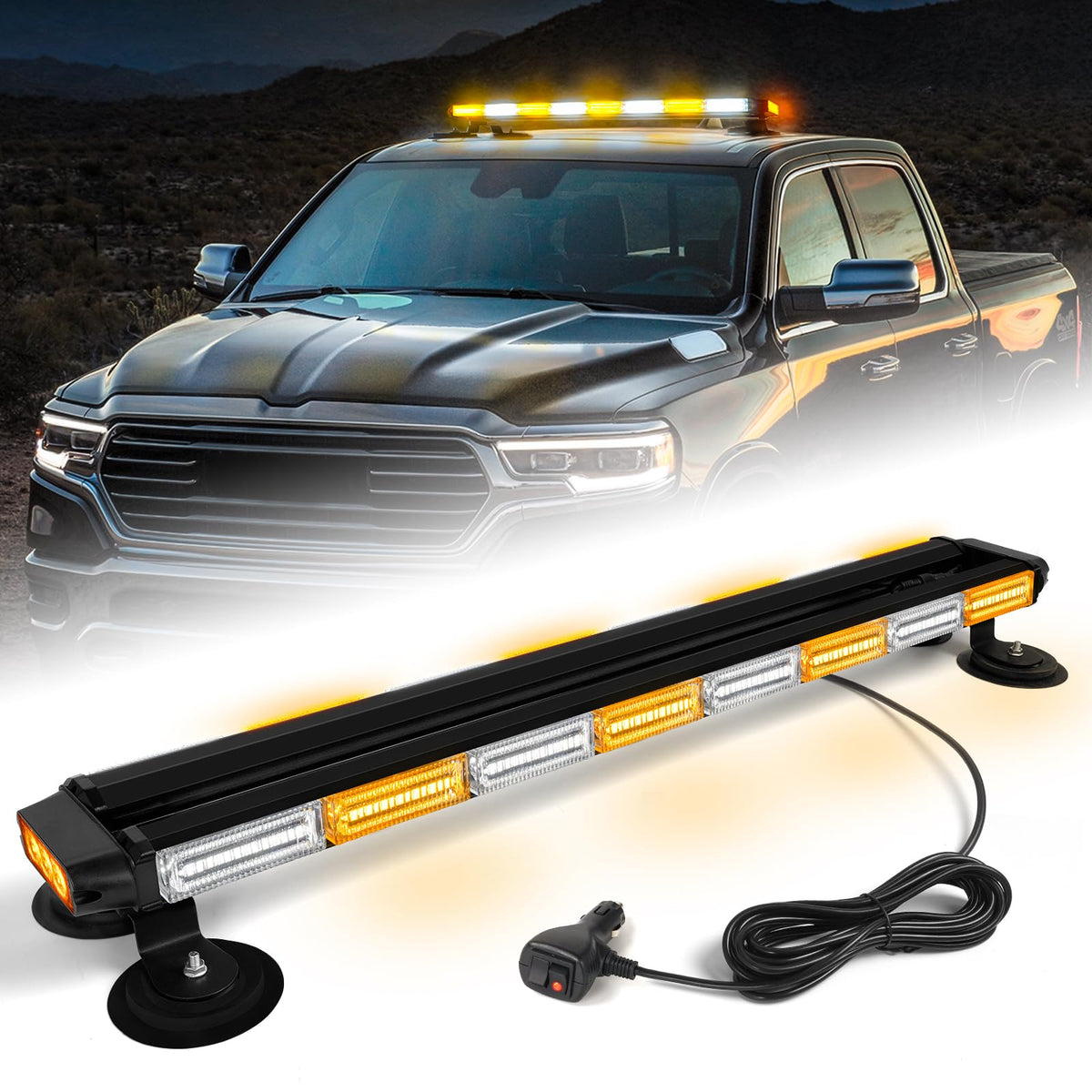 LRTER front profile of 34-inch light bar shows compact, high-output design