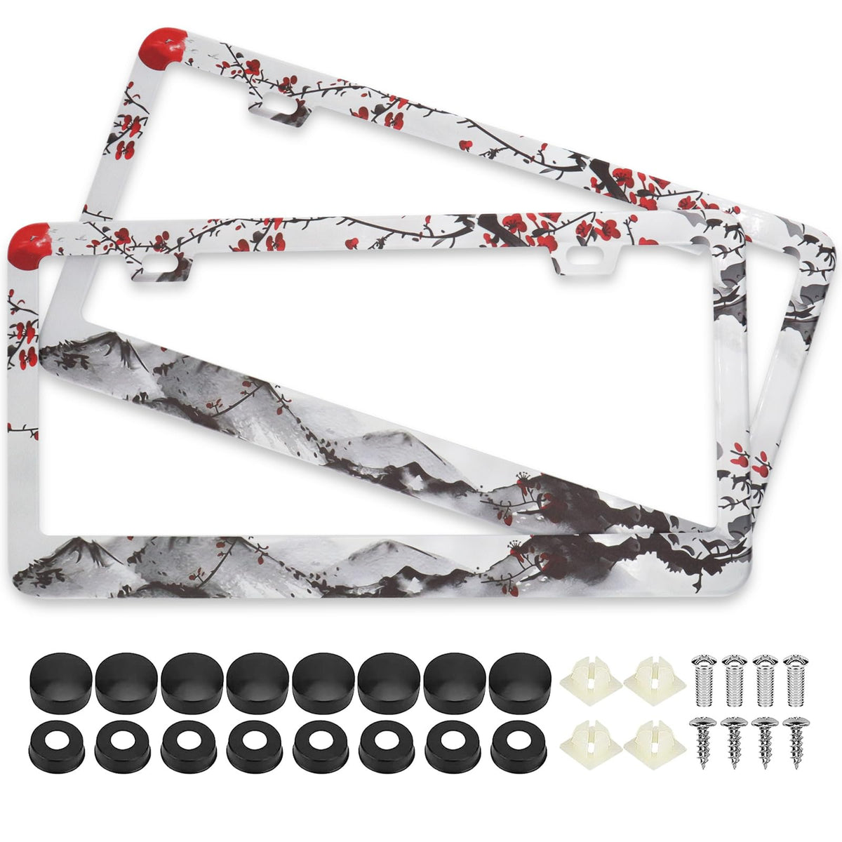 LRZJYDMB front view cherry blossom frame showing full design and benefit: stylish protection
