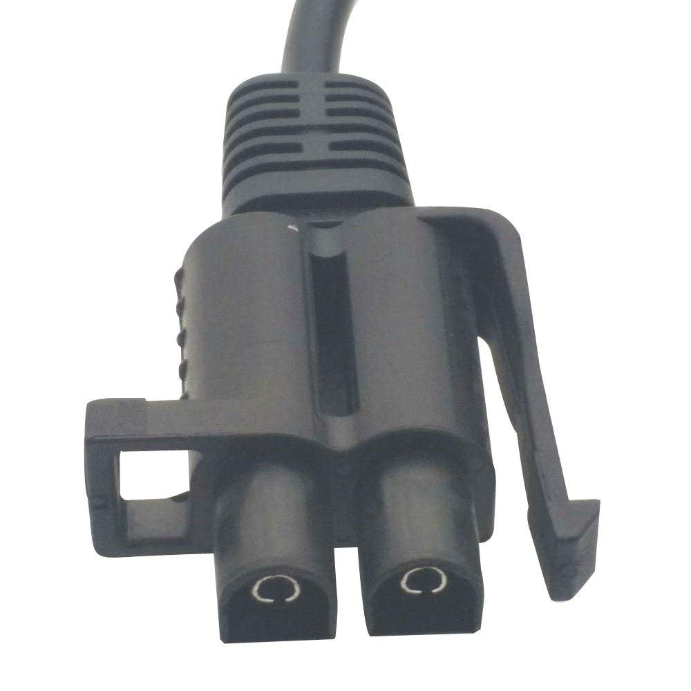 LS charger connector angle showing polarity clarity to prevent errors
