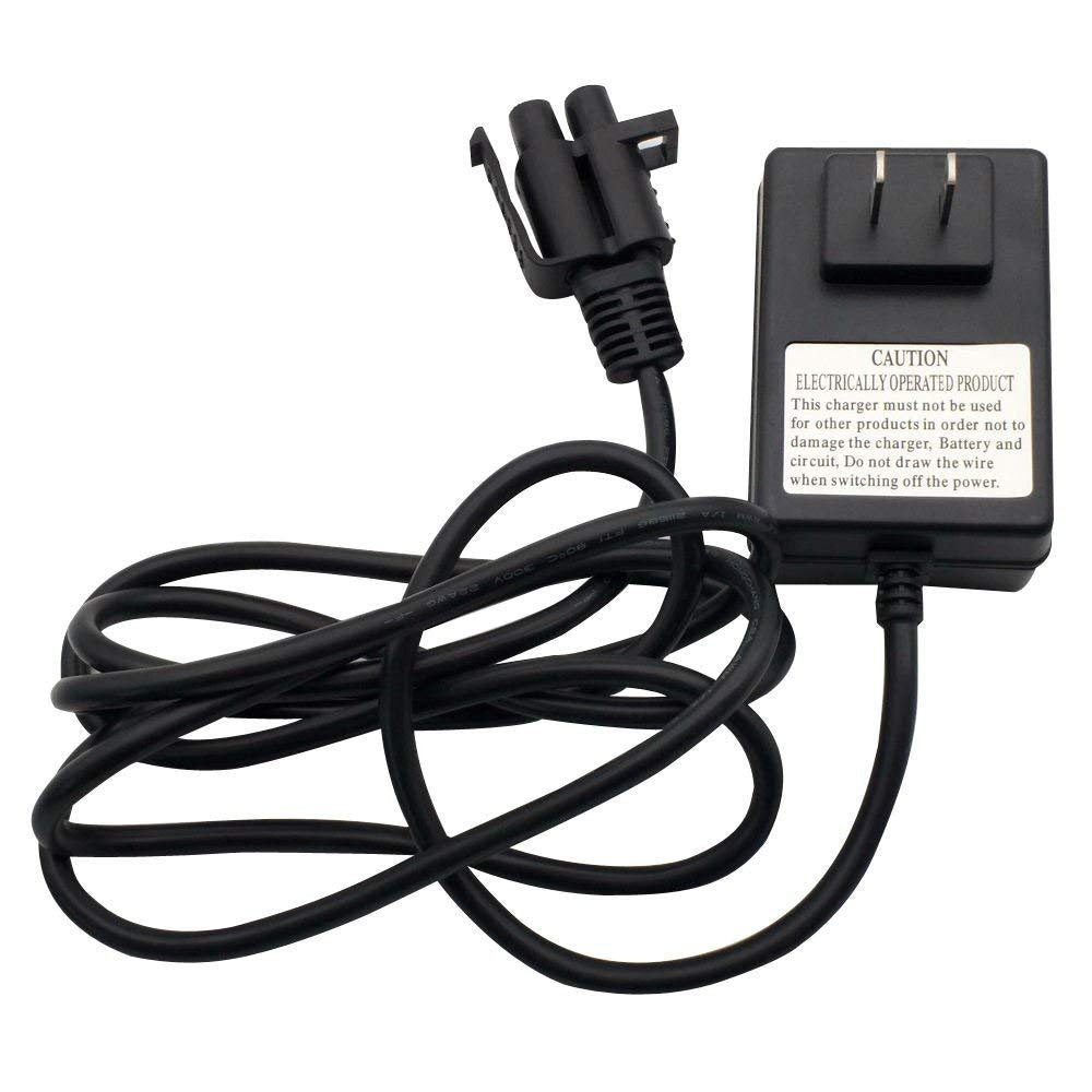 LS charger plugged into ride-on battery offering safe recharging