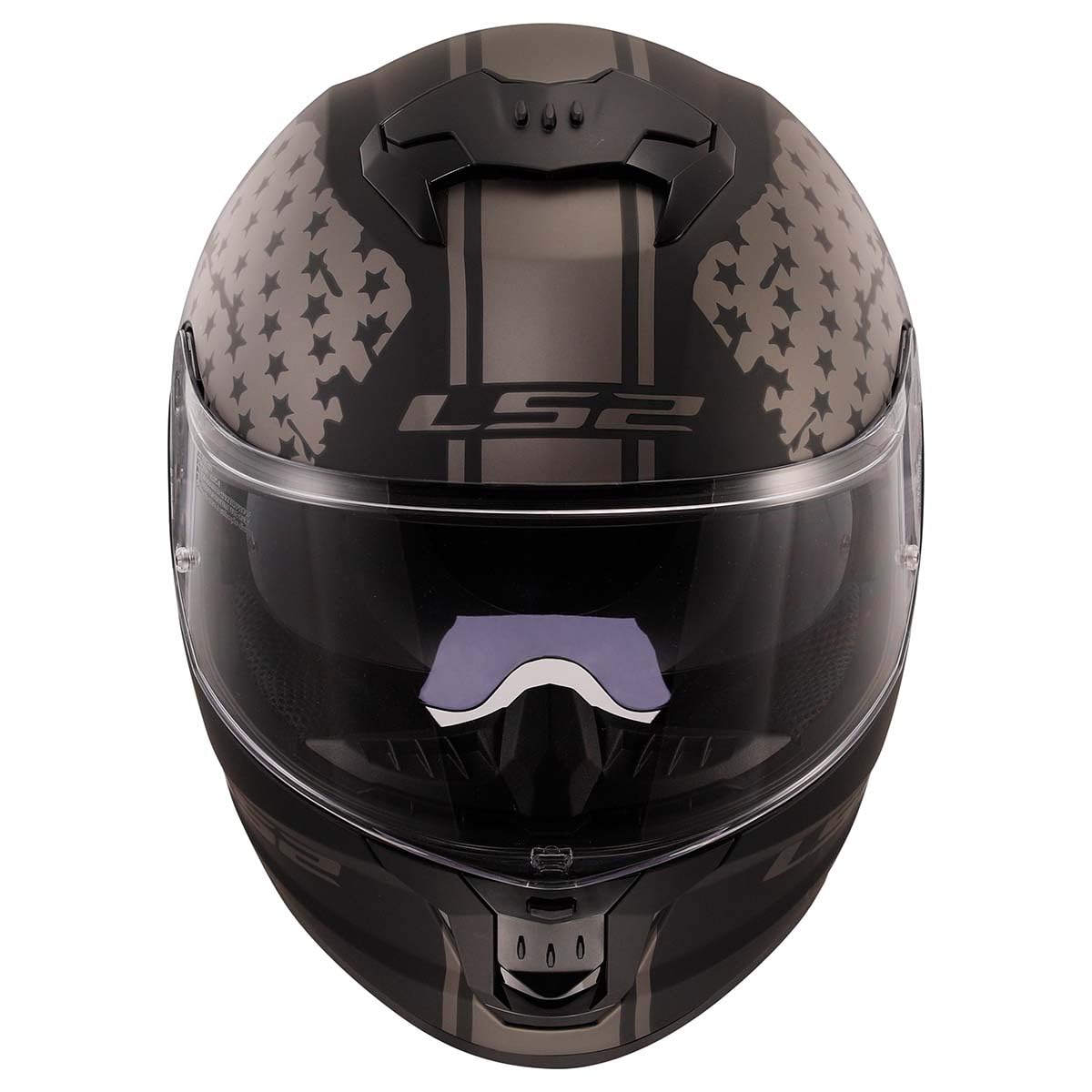 LS2 helmet top and chin vents visible to show cooled airflow benefit