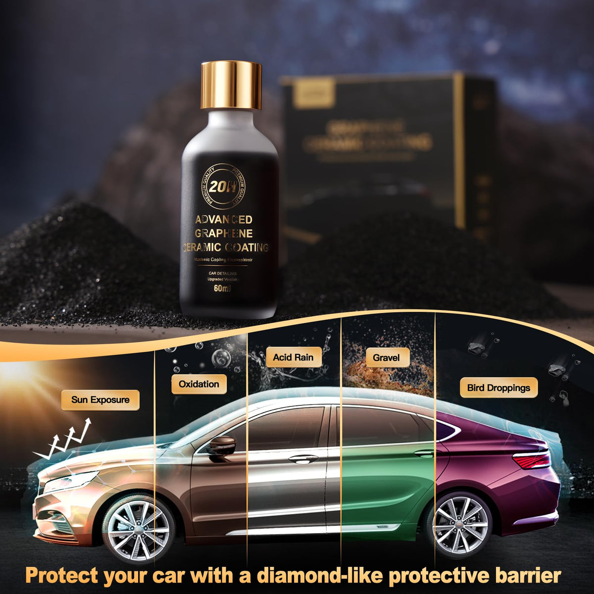 lsavrua water beading on hood illustrating hydrophobic self-cleaning and fast drying