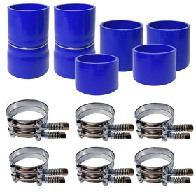 LSDZWORK front view kit blue showing all boots and clamps for quick fit verification
