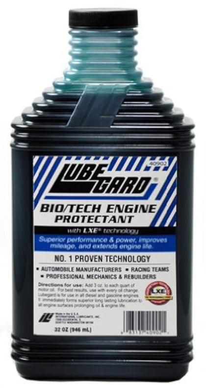 Lubegard 40902 front label showing product benefits and LXE technology