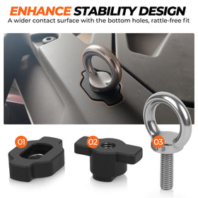 LUBELE anchor rotated during quick-attach install demonstrating tool-free fit