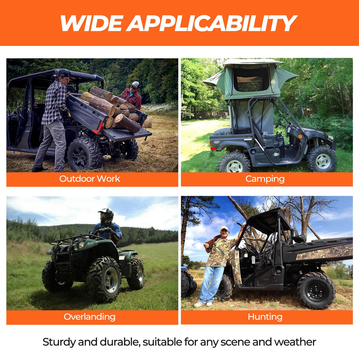 LUBELE anchors securing outdoor gear on UTV demonstrating safer transport