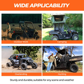 LUBELE-installed anchors on loaded UTV showing stable cargo haul