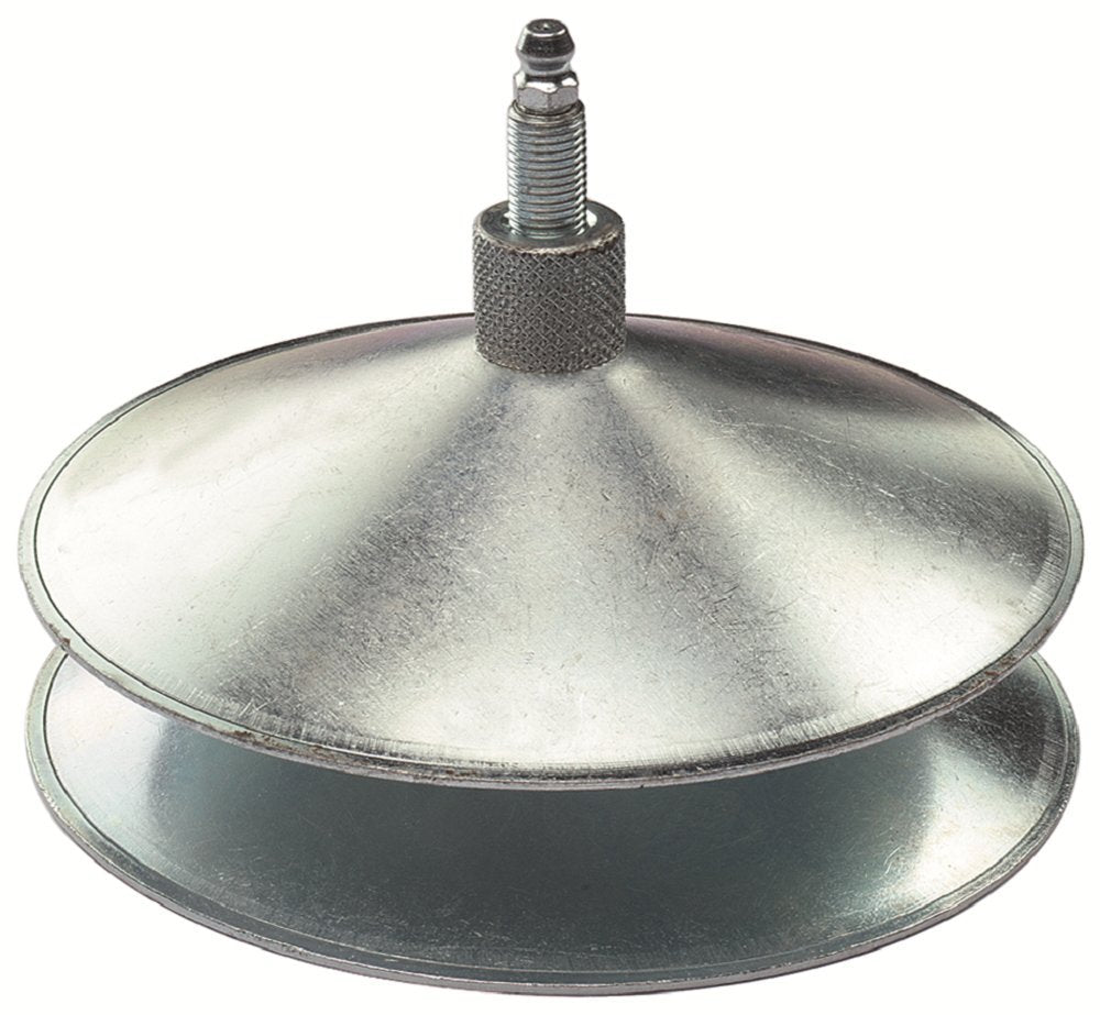 LubriMatic steel bearing packer front view showing threaded post and rugged construction for fast packing