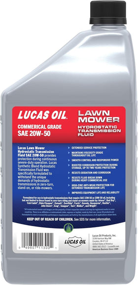 Lucas close-up label showing SAE 20W-50 viscosity for high-temperature protection