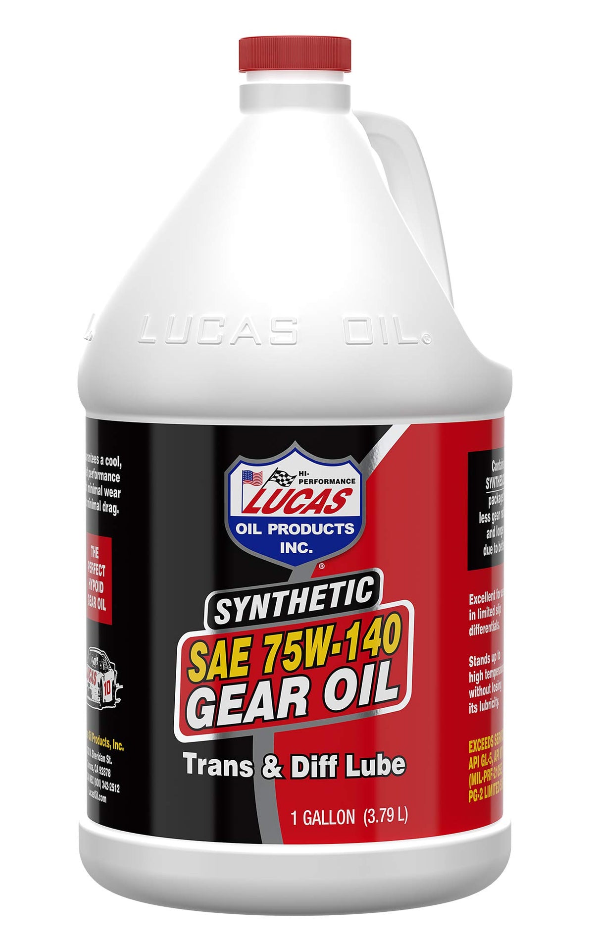 Lucas Oil front packaging showing case of four for dependable workshop supply and storage