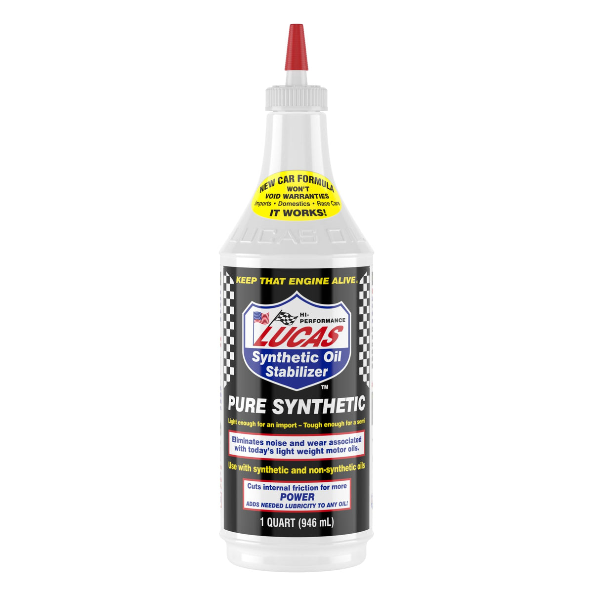 Lucas Oil front label showing product and benefits