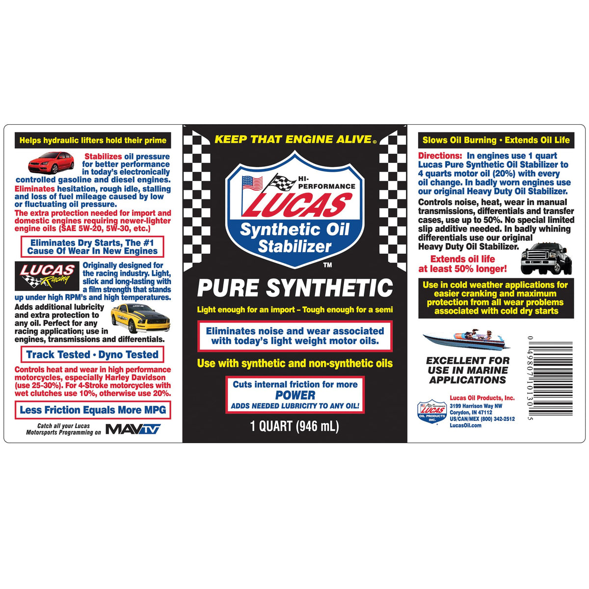 Lucas Oil applied in engine bay demonstrating protection and reduced wear