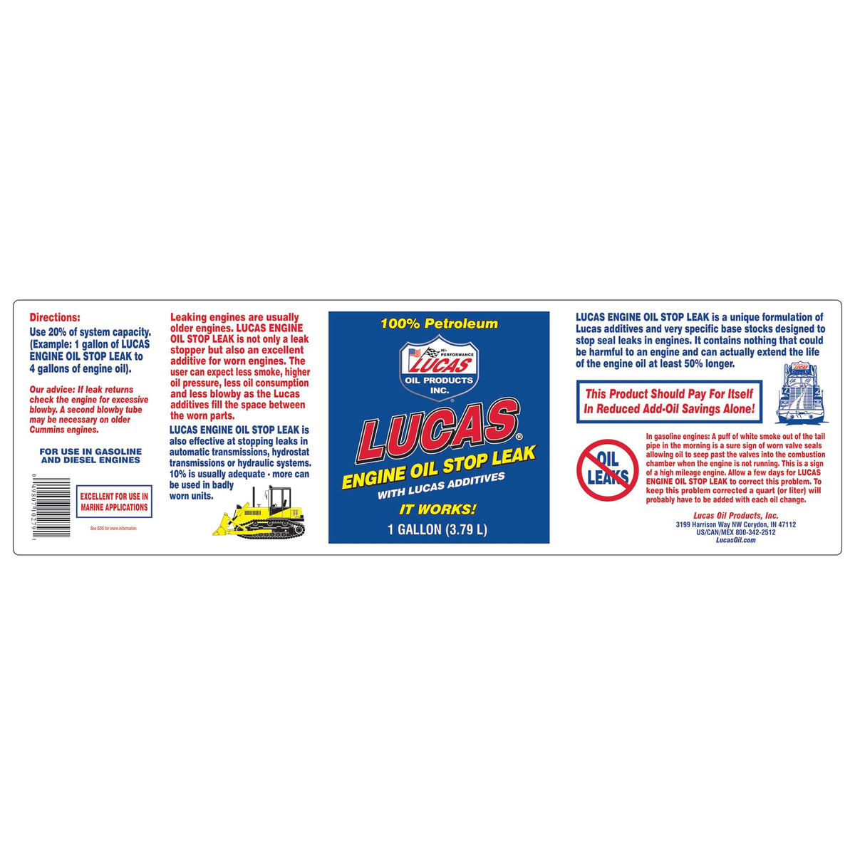 Lucas Oil 10279 close-up of liquid pour demonstrating smooth texture and safe mixing