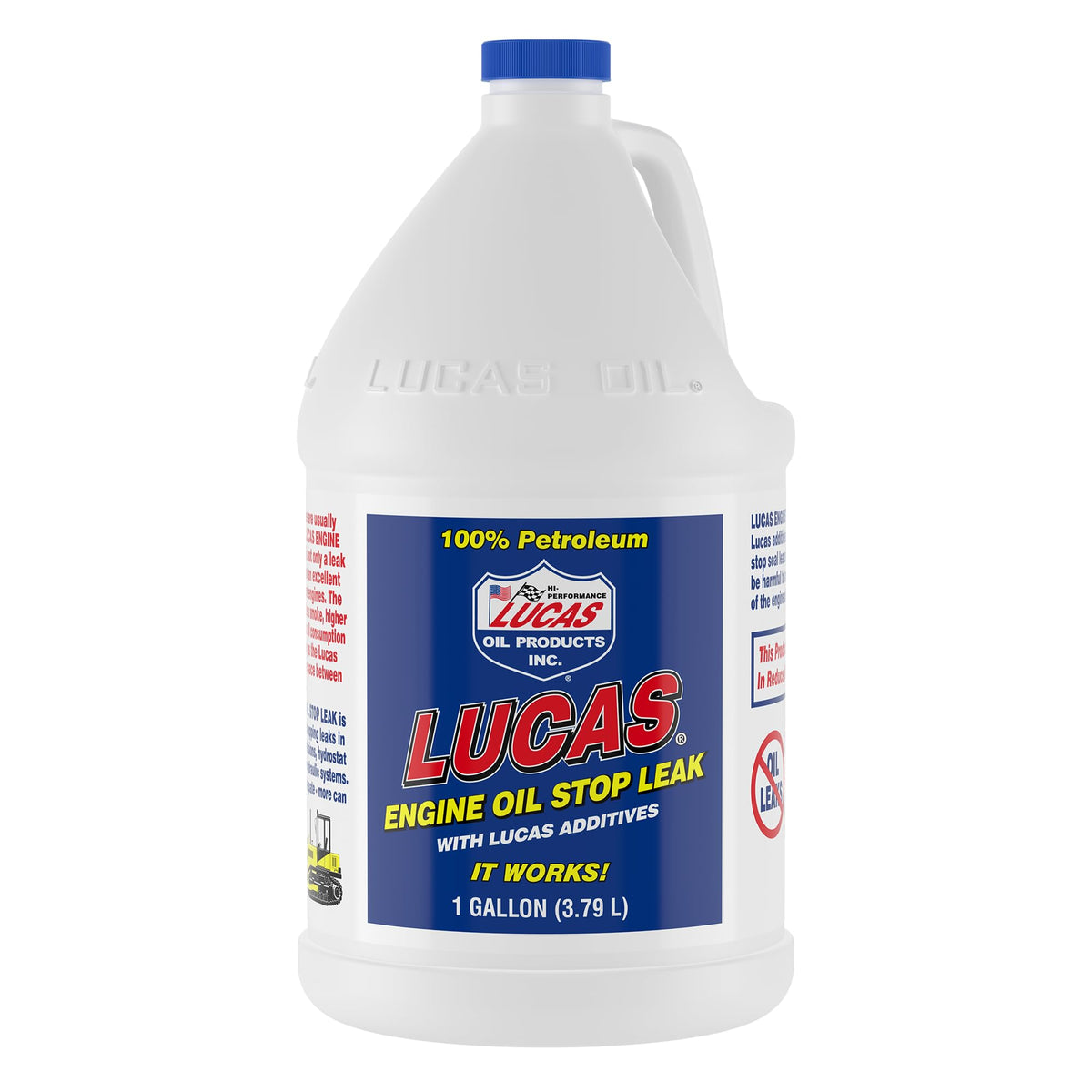 Lucas Oil 10279 front label showing product identity and gallon container benefit