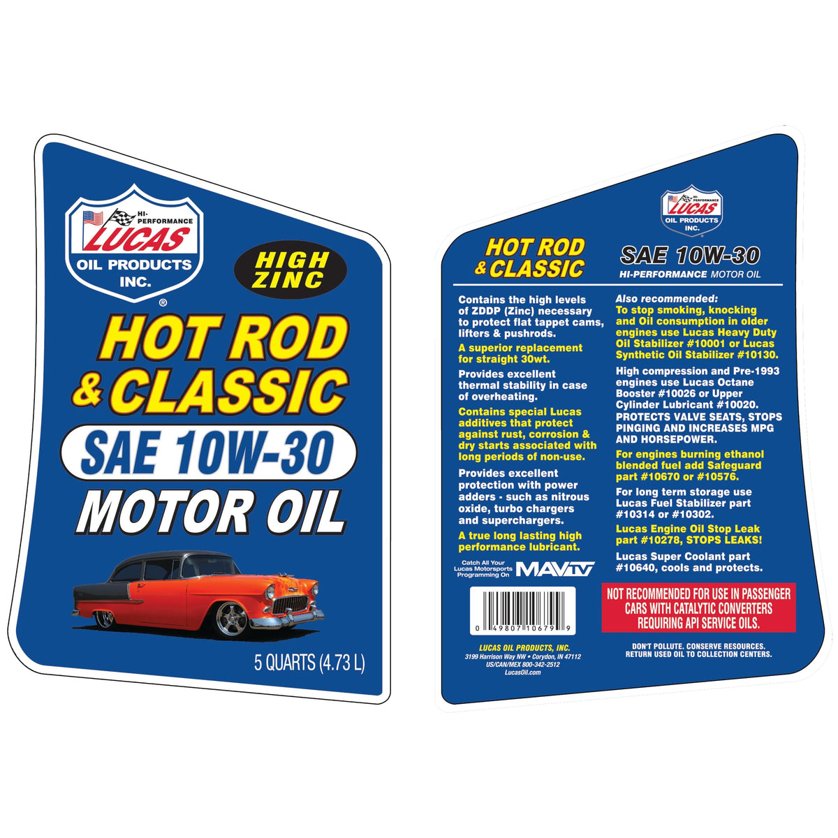 Lucas Oil label close-up highlighting additive claims and specifications for confidence