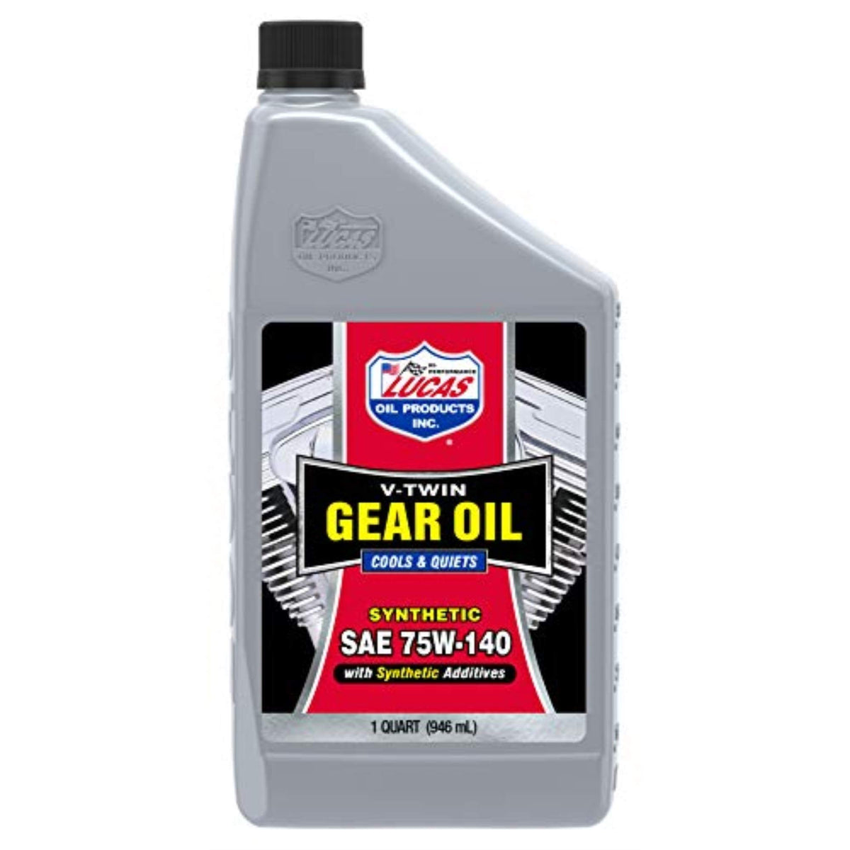Lucas Oil 10791 front view quart bottle showing label and performance benefits