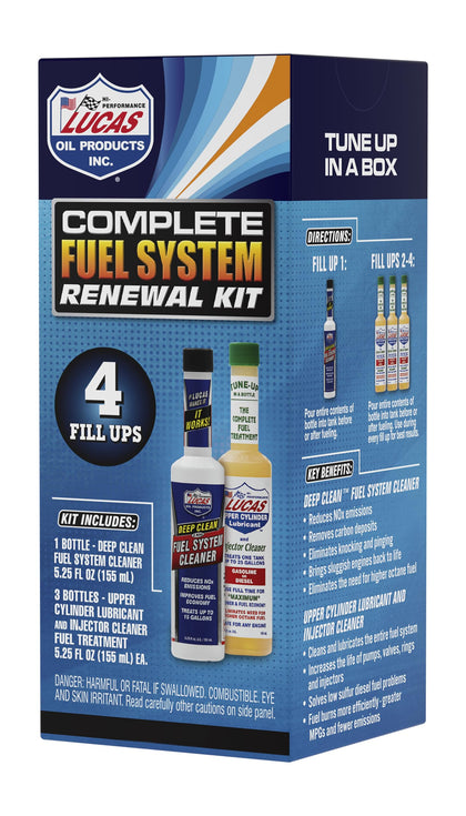Lucas Oil 10966 front packaging showing kit contents and benefits
