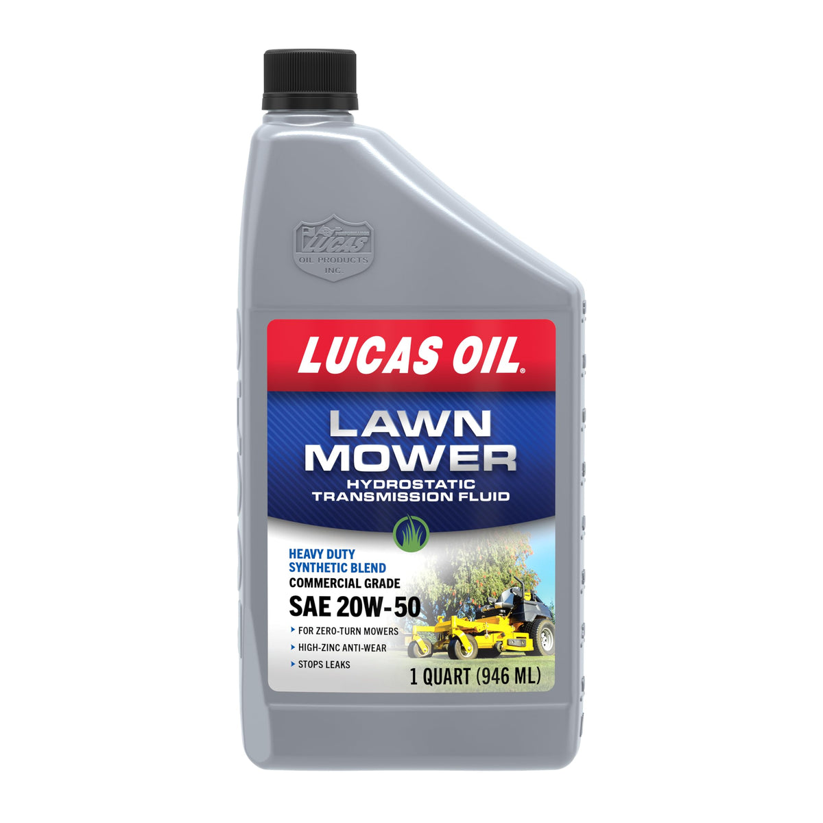 Lucas Oil 11300 front packaging showing six 1-quart bottles and clear labeling benefit
